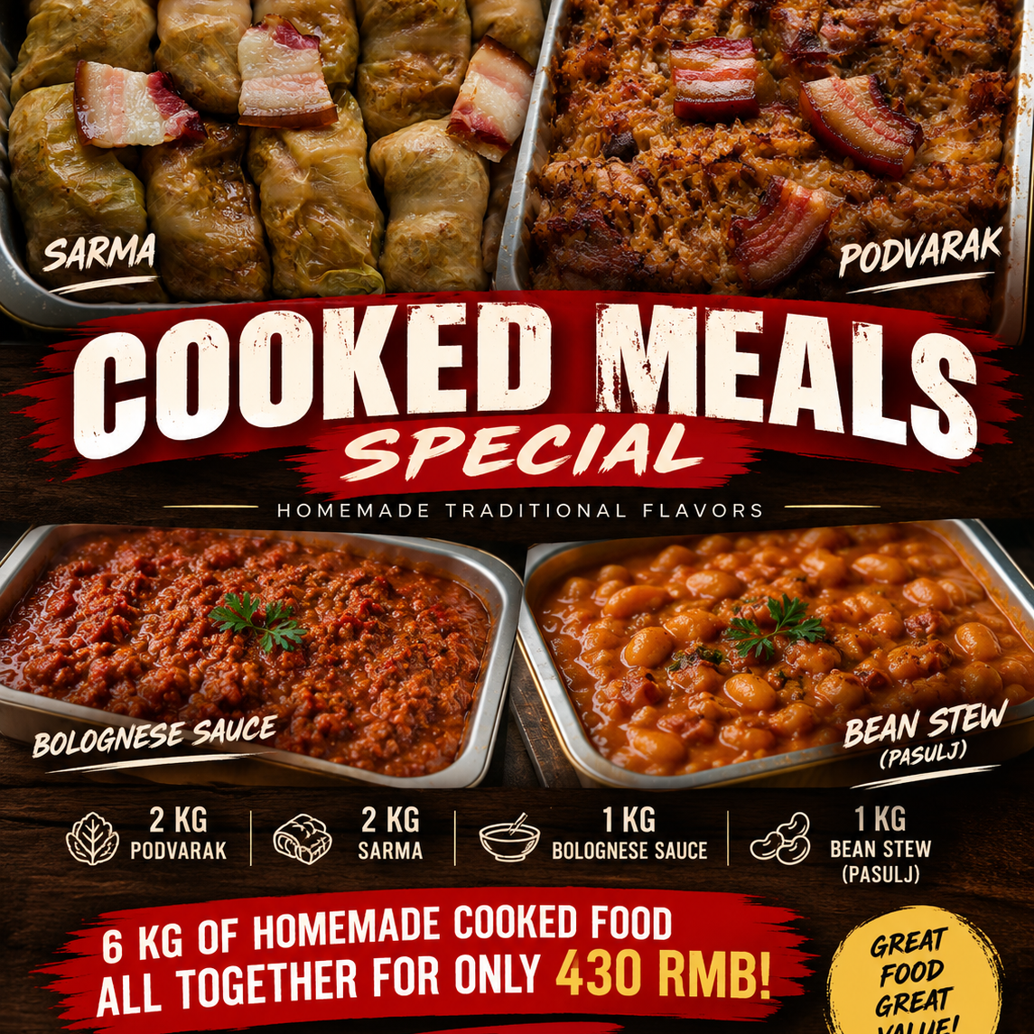 🔥 COOKED MEALS SPECIAL 6 kg of homemade food — only430 RMB! ✅